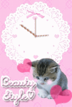 子猫のほっこり時計